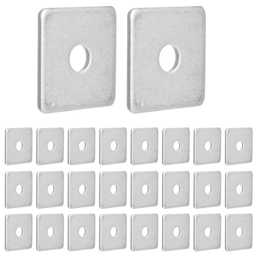 60 Pcs 3/8" Square Strut Washer Plates - 1-5/8" X 1-5/8" Electro-Galvanized Bearing Plates, 1/8" Thick - Fit 1-5/8inch Strut Channel 60