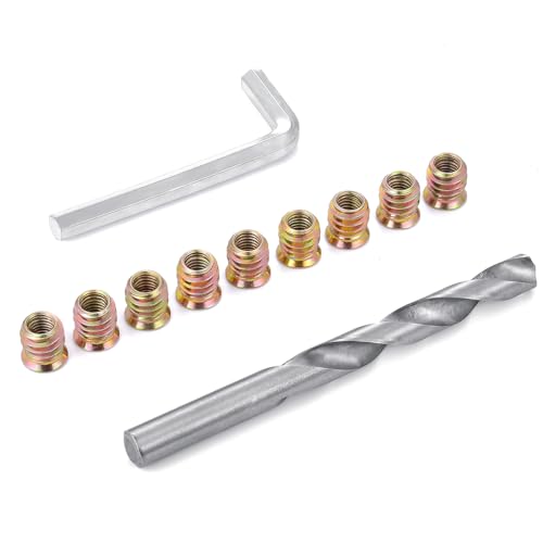 200 Pcs 5/16"-18x15mm Threaded Inserts for Wood for Furniture Reinforcement 200