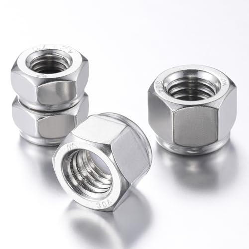 Wensilon(50pcs) M16 Self Clinching Nuts 304 Stainless Steel Self-Lock Nylon Inserted Hex Lock Nuts 50