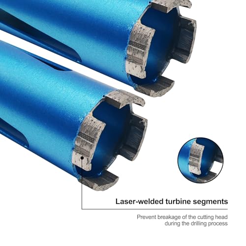 FEWELL 2" Diamond Core Drill Bits,9" Drilling Depth with Laser Segments 2 in