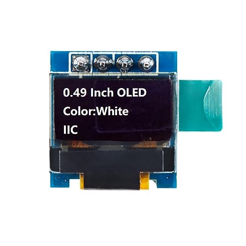 Hailege 2pcs 0.49 Inch 64 x 32 OLED LCD Display 0.49 Inch IIC I2C OLED LCD Screen Module 64 x 32 4 Pin White