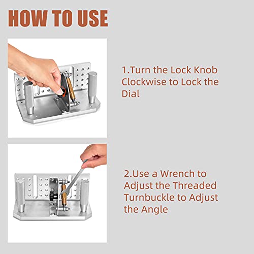 Belt Grinder Knife Jig, 7-3/4’’ Long Sharpening Locator Adjustable Angle -5°~ 25°, Belt Knife Sharpener Jig with Dual Press Plates, Knife Making Angle Grind Guide for Belt Sander Machine Regular 7-3/4" Long