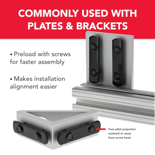 8020, 3279, 15 Series 5/16-18 Double Threaded Slide in Economy T-Nut Steel T-Slot Accessories for 80/20 Aluminum Extrusion Hardware Nuts (25) 25