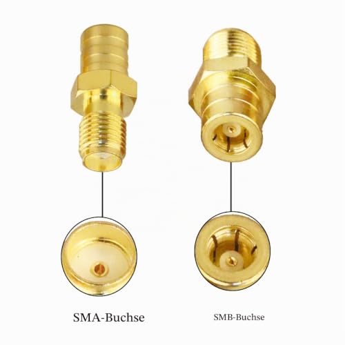 TUOLNK SMA to SMB Adapter SMB Female to SMA Female Coaxial Plug for Coaxial Cable Radio Antenna Pack of 2 SMA Female to SMB Female