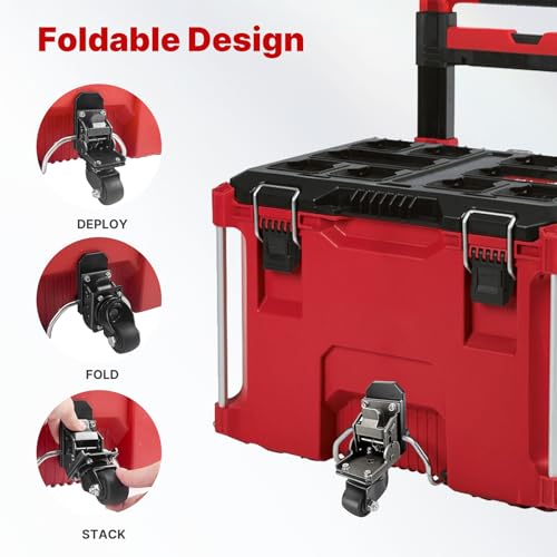 BYERN AUTO Packout Stationary & Mobility Bundle: 100LB Mounting Plate + 320LB Front Wheels for Milwaukee Packout