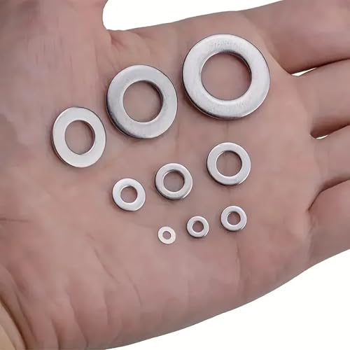 580PCS 304 Stainless Steel Washers Spring & Flat Assortment Set Screws Metal Large Square 9 Sizes M2 M2.5 M3 M4 M5 M6 M8 M10 M12