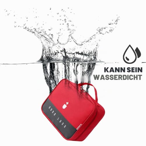 Medicine Bag, Medical Emergency Bag, Large Capacity Medicine Bag for Waterproof Medicine Storage Bag, Portable for Home Office Red