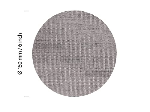 Mirka Abranet 5424105012 Mesh Sanding Discs, Diameter 150 mm, Velcro, Grit P120, Pack of 50, for Sanding Wood, Filler, Varnish, Plastic | Mesh sanding discs P120 for wood, spatula, varnish, plastic, high dust extraction and long service life 120