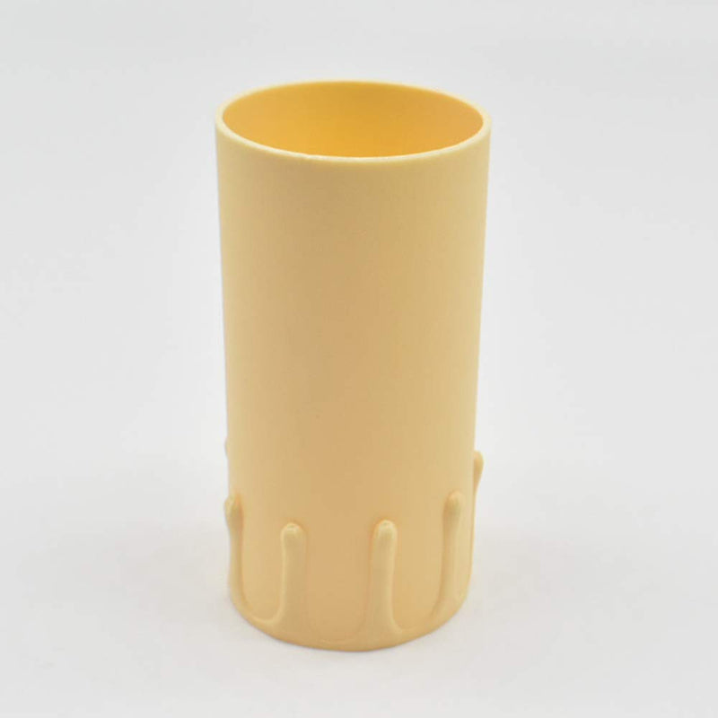 Pack of 3 E27 candle sleeves, ivory antique, 85 mm with drops ø 40 mm for chandelier socket, chandelier candle sleeve, vintage socket