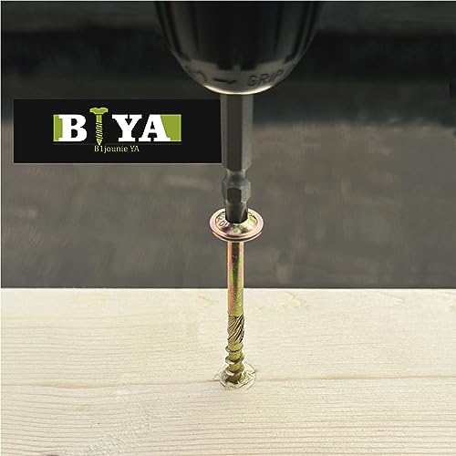 Structural Lag Screws 1/4" x 4-3/4" 100PCS Heavy Duty Wood Screws Yellow 1/4" x 4-3/4" - 100 SCREW COUNT