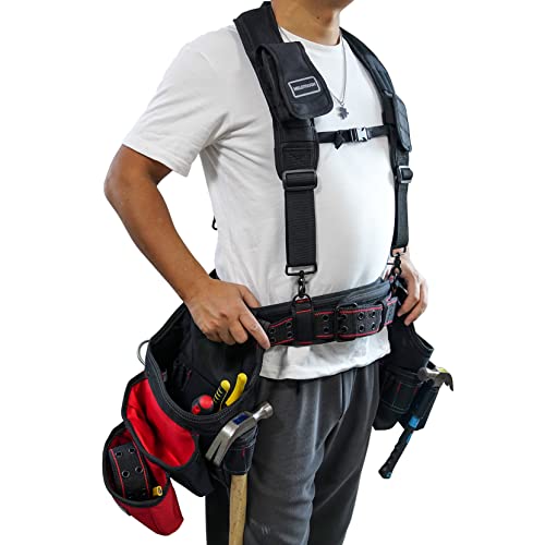 MELOTOUGH Padded Tool Belt with D ring for men construction Strong Durable Double Metal Roller Buckle