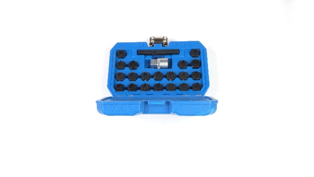 BHB 22PCS Wheel Locking Nut Key Removal Tool Kit Wheel Anti-Theft Lock Lug Nut Screw Remover Set with Punch and 1/2 Inch Driver Scoket Adaptor Compatible with Audi