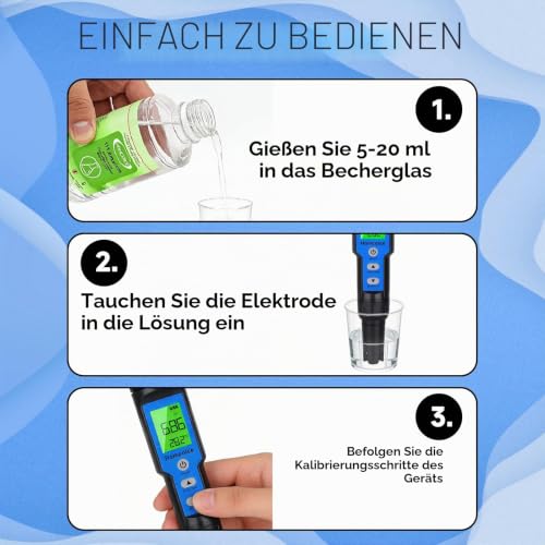 TDS and EC Calibration Solution Kit 250ml 3 Solutions (1413µS/cm, 12.88mS/cm, 111.8mS/cm) High Precision Buffer Solutions for Conductivity and TDS Meters
