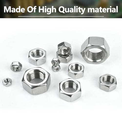 M1-M22 304 (A2-70) Stainless Steel Hex Nut Kit,710pcs 18 Sizes Hex Lock Self-Locking Metric Thread Hardware Nuts Assortment Kit M1 M1.4 M1.6 M2 M2.5 M3 M3.5 M4 M5 M6 M8 M10 M12 M14 M16 M18 M20 M22