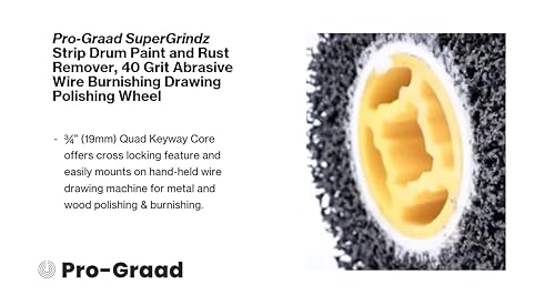 4.5" x 4" 40 Grit Strip & Clean Abrasive Drum Wheel, 2 Pack 4.5” x 4” x 3/4” (115x100x19mm)