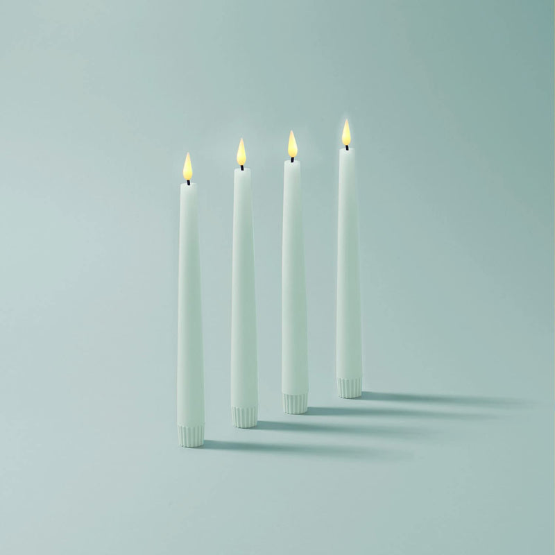 LampLust Flameless Taper Candles with Remote, 9 Inch, 4 Pack Pastel Blue Candlesticks, LED Candles Flickering Flameless Candles for Baby Shower Gender Reveal Decorations, Spring Home & Wedding Décor Pastel Blue - 4 Pack