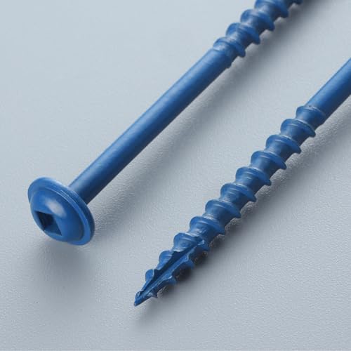 Pocket Hole Screws 1 Inch, 600Pcs, Anti-Rust Blue Coated Pocket Screws #8 x 1, Exterior Wood Screws, Coarse Thread, Washer Head Square Drive, Self-Tapping Tip, with Drive Bit #8 x 1" 600
