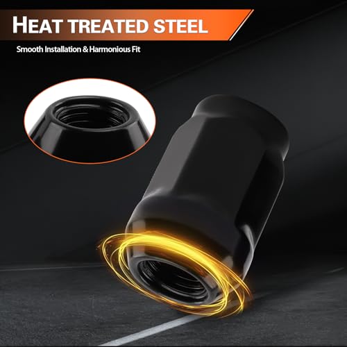 M12x1.5 Black Lug Nuts & Wheel Lock Lug Nut kit Compatible with Geo 1989-1995 & Eagle 1988-1996 & Cadllac1980-2020 M12x1.5 20