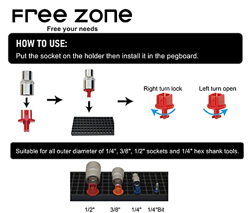 Free Zone 4-Piece Large Pegboard Set Red