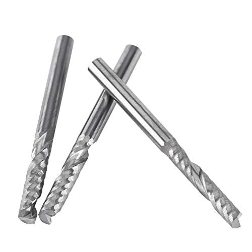 Single-flute End Mill 10pcs 3.175MM Tungsten Carbide Single Flute End Mill Mill Cutting Tool for Industrial Milling Machine