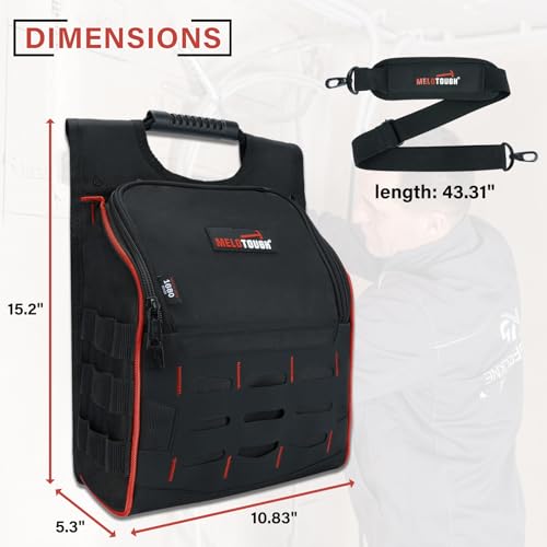 MELOTOUGH Electrician Tool Pouch with Shoulder Strap, Tool Belt Hook Cordless Drill Holster Hook