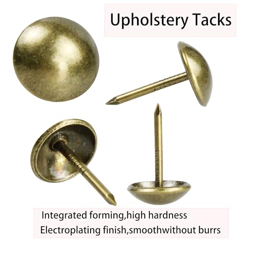 200PCS 5/8" Upholstery Tacks Furniture Nails Pins, 16×20mm Decorative Furniture Tacks, Round Head Furniture Thumb Pushpin DIY Tacks for Upholstered Furniture Cork Board, Bronze