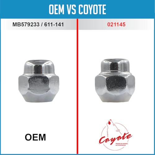 Wheel Accessories Parts 20 Pcs M12x1.5 12x1.5 Thread OEM Style Lug Nuts 1.2" Long Chrome 13/16" 21mm Hex Fits Hyundai Elantra | KIA Forte Stinger | Mazda CX5 3 Outlander | MB579233 | 611-141 20 Pack