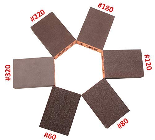 S&F STEAD & FAST Sanding Block 10 pcs with Tack Cloth, 60 80 120 180 220 320/15-Pack Painters Tack Cloth for Painting