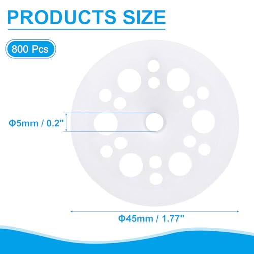 PATIKIL 45mm Plastic Washers, 800pcs Plastic Insulation Washers 800