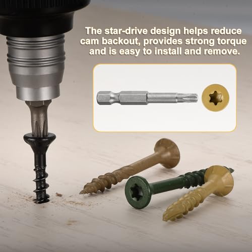 DTGN 500Pack #9x1-1/2 Deck Wood Screws kit Carbon Steel Tan #9x1-1/2" 500
