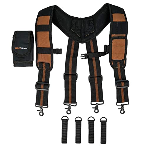 MELOTOUGH 1 Pack Magnetic Suspenders Tool Belt Suspenders & 1 Pack Tool Holster Cordless Drill Holster