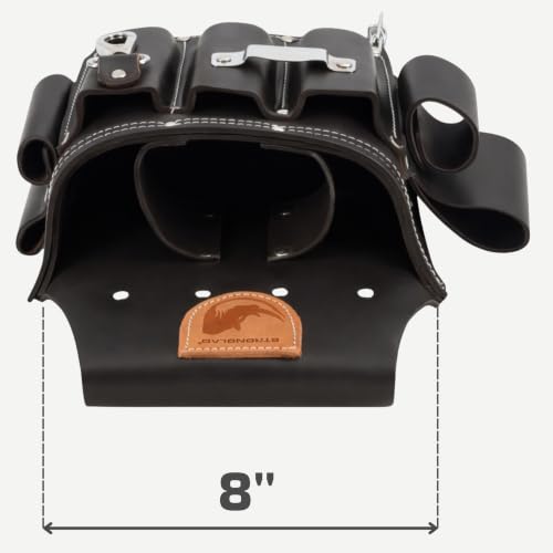 STRONGLAD Electricians Tool Belt - 13-Pocket Smooth Top-Grain Leather Pouch, Adjustable 29-46 in Fit, Heavy Duty Utility Belt for Electrical Work, Jobsite Tool Organizer Electrician's Tool Pouch