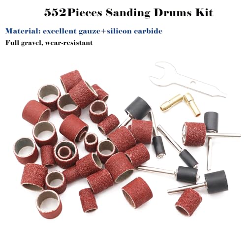 Tnisesm 552Pcs Aluminum Oxide Sanding Drum Set