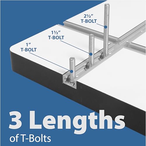 46 Piece T Track Bolts and Knobs Kit, 1/4" x20 & 5/16”-18 T Bolts & Threaded Knobs, T Track Accessories for Woodworking, Build Your Own Woodworker Jigs and Fixtures, T-Track Parts Hardware Set