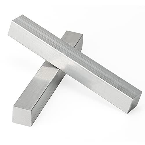 MANCHAP 4 PCS 1 x 1 x 8 Inch Square Aluminum Bar, 25 x 25 x 200 mm Aluminum Flat Bar, 6061 General Purpose Plate, T6511 Solid New Mill Stock