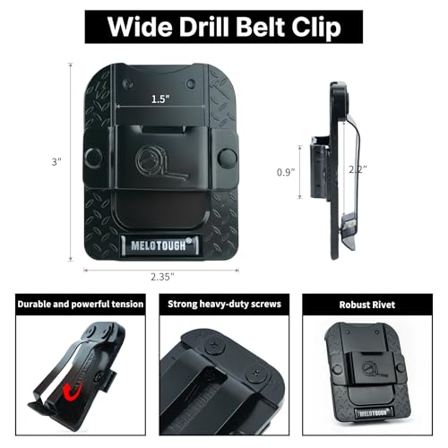 MELOTOUGH Drill Holder for Tool Belt, Drill Clip,Tape Holder for Tool Belt,Tape Measure Holder,Measuring Tape Holder