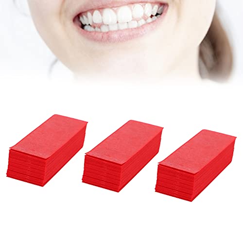300 Sheets Occlusion Paper Dental, Bite Articulation Paper with Plastic Dispenser, Double-Sided Occlusion Foil Tooth, for Occlusal and Interproximal Adjustments (Red) Red