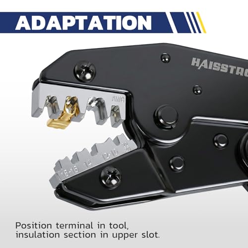 haisstronica 960PCS Brass Open Barrel Terminals with Crimping Tool 960PCS Gold