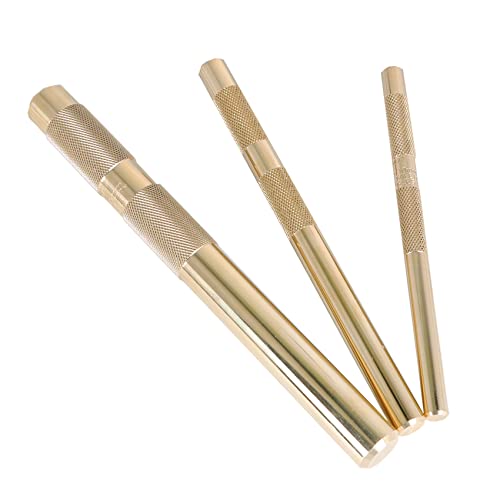 labwork 61360 3PCS Brass Drift Punch Set for Precision Hole Punching