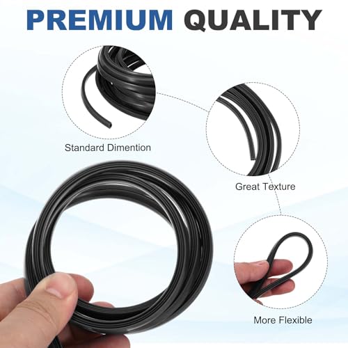 sourcing map 10m / 32.8ft Aluminum Extrusion T Slot Cover Flat Seal, Protection Dust Strip Bracket Insert for 8mm Slot 3030, 4040 Series Aluminum Profile 3D Printer Accessories, 1 Pack(Black) Black 10m x 8mm