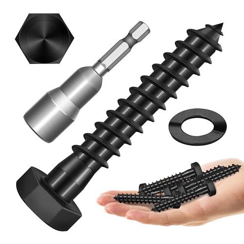 Mywish (10Sets) 3/8" x 2" Hex Head Lag Bolts & 50Pcs 3/8-16 Nut, T Nuts 3/8, 4-Jaw Tee Nuts for Bolts and Stem Caster Wheels, Wood Working Hardware Nut, Rock Climbing Holds & Furniture, Heavy Duty La
