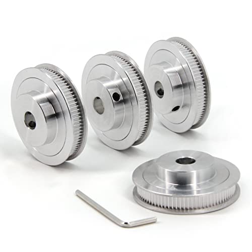 2GT Pulley 80 Teeth 10mm Bore 80T Timing Belt Pulley Synchronous Wheel Aluminum for Width 6mm Belt 3D Printers Parts, 4pcs/Pack(Size: 80T-10mm Bore)