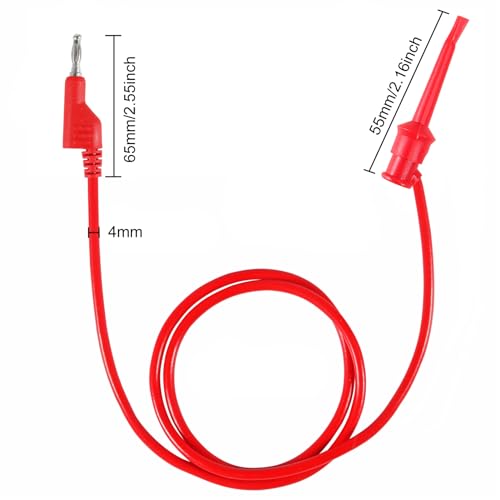 UMLIFE 10PCS Multimeter Test Lead Set Stackable Banana Plug to Test Hook Wire Cable Kit with Protective, Flexible Wire Leads 3.3Ft/1M