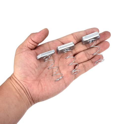 uxcell Strut Spring Channel Nut Regular, 50Pcs M8x34.5 Carbon Steel Zinc-Plating Long Spring Nuts for Strut Channel Mounts Solar Panel M8x34.5x20mm 50