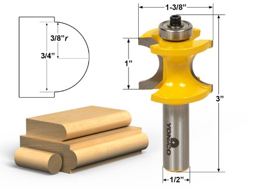 YONICO Bullnose Router Bits Set 5 Bit 1/2-Inch Shank 13515 1/2" Shank