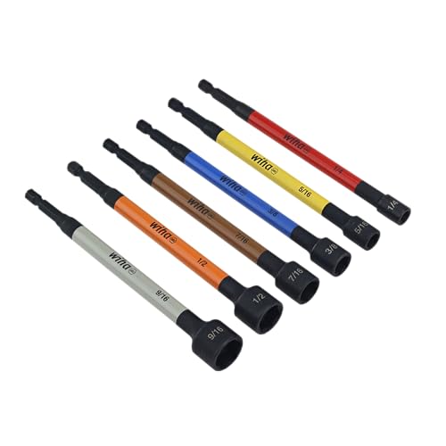 Wiha Magnetic Nut Setter Set, 12-Piece SAE and Metric, Impact Rated