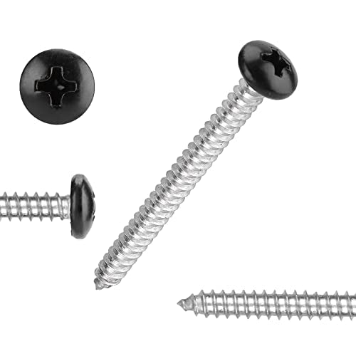 QISHENG 365 PCS #6#8#10 Black Painted Phillips Pan Head Wood Screws Assortment Set, Stainless Steel 304 Fastener Kit for Cabinetry & Woodworking #6#8#10 Set