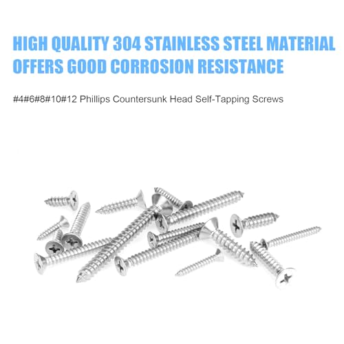 DYWISHKEY 546-Piece Assorted Screws Kit, #4-#10 Self-Tapping Wood Screws #4#6#8#10#12