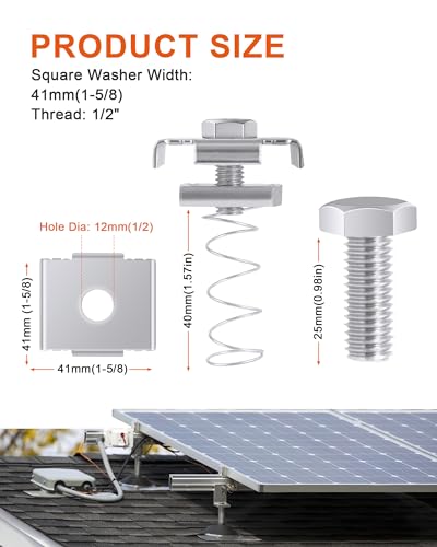 M10 Strut Channel Nut and Bolt with 1/2'' U-Shaped Saddle Washer Set for 1-5/8'' Strut Channel Bracket, Electro-Galvanized Finish Strut Channel Washer, 10-Pack