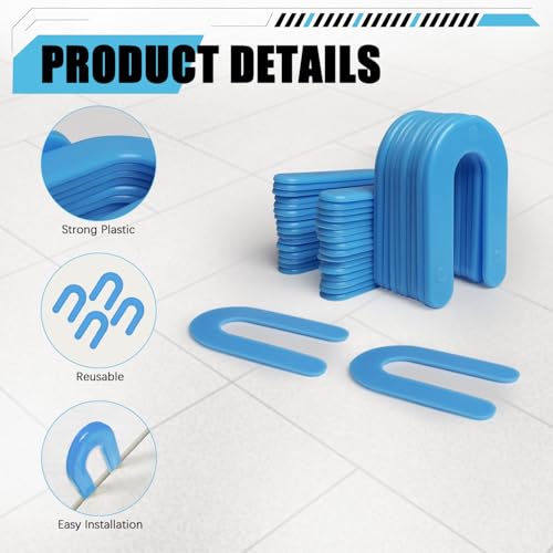 1000 Horseshoe Tile Spacers, 1/16-Inch U-Shaped Plastic Spacers for Tile Leveling System Floor Wall Tile Installation 1/16"-1000 Pcs
